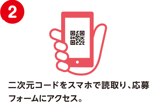 2.二次元コードをスマホで読み取り、応募フォームにアクセス